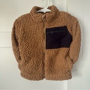 Jumping Beans Tan Fleece Jacket with Black Pocket